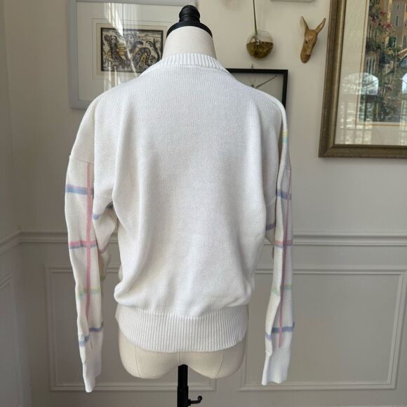 Vintage Head Sportswear Pastel Plaid Crewneck Sweater M - Picture 2 of 5